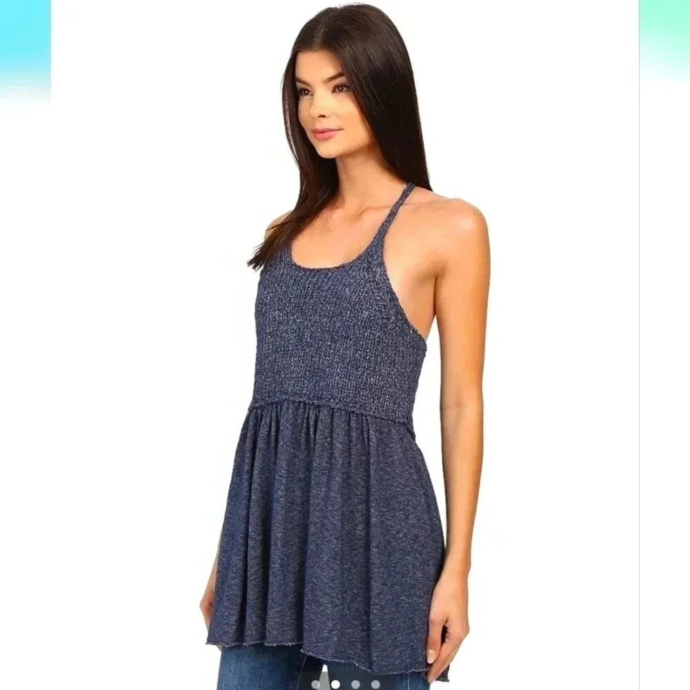 Free People Marled Knit Sweater Halter Top Tunic